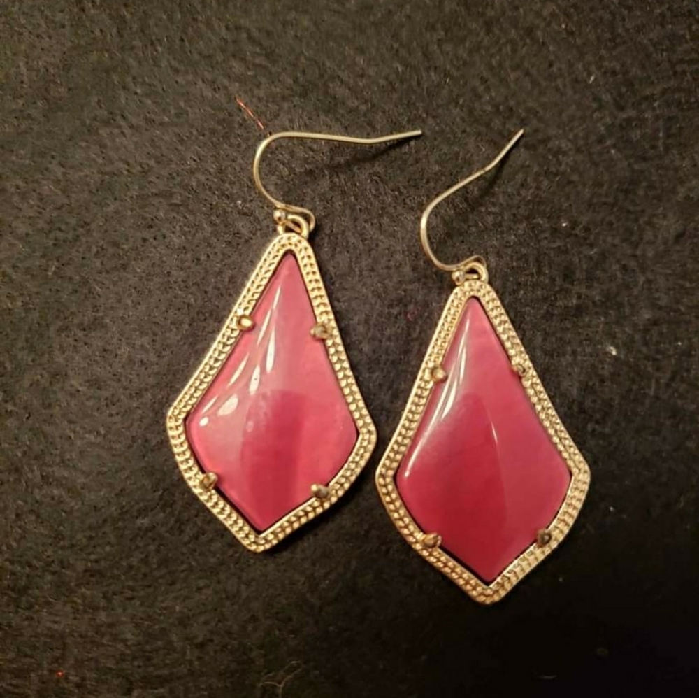 Kendra Scott Alex Earrings Maroon Gold